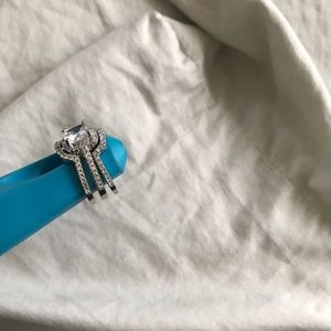 Jewelry - Sterling silver over 10k gold wedding ring set Jewelry - Sterling silver over 10k gold wedding ring set